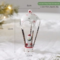 Statuina di pupazzo di neve di Natale con paracadute in metallo bianco a pois rossi - Paracadute Pupazzo di neve (Bianco)