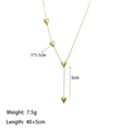 Minimalist golden titanium steel heart necklace set featuring four heart-shaped pendants - [XKN1017] Pointed Heart Necklace Gold