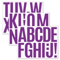 Adesivi viola con lettere maiuscole da 3 pollici impermeabili per contrassegnare la cassetta - Viola/Set da 3