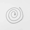 Elegant silver stainless steel thin box chain necklace with lobster clasp and extender - Silver Box Chain