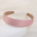 Elegant rose pink padded satin headband with wide frame and non-slip lining - Pink