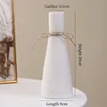 Modern white matte ceramic vase with decorative brown twine, height 24cm and width 9cm - Xiaxi (24cm)