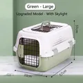 Grande cage de transport vert clair pour animaux avec porte en métal et poignée de voyage - Grand Amélioré-Avec lucarne (57x33x37cm) / Vert