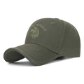 Dark green baseball cap featuring eagle embroidery and Free Spirit text detail - Army Green / Adjustable