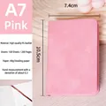 Pink A7 mini notebook with premium PU leather cover and elastic closure buckle - A7 (No Buckle / 100 Sheets) / Pink