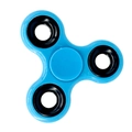 Classic bright blue fidget spinner with three black weighted rings on a white background - Classic Light Blue with Iron Weight
