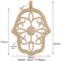 Jumbo size copper Hamsa hand pendant with white zircon pavé in golden finish - L096683-gold / Gold