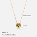 Minimalist gold stainless steel necklace with round yellow stone pendant and size specs - November Light Yellow (Citrine Color) / Gold