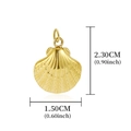 Detailed view of a gold seashell pendant charm with dimensions 2.30cm by 1.50cm - Golden Shell Charm (A0002801)
