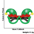 Elf hat Christmas glasses frame in green glitter with size 18cm width and 17.2g weight - Green Santa Hat Glasses