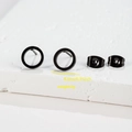Detailed view of matte black stainless steel round studs with size and weight dimensions - 011 Black Ring