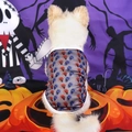 Détail du gilet d'Halloween pour chien avec imprimé crâne et liseré blanc élégant - XL / Crâne Criant