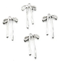 Detailed view of silver bow-shaped alloy pendants for DIY necklace and bracelet crafting - No. 19 Bowknot-Silver-15*27mm