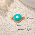 Macro detail of 16mm x 10mm blue Evil Eye pendant with gold plating and weight scale - A0275-Lake Green