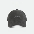 Casual deep gray baseball cap with white me embroidery for a stylish look - Me Embroidery Cap-Grey