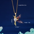 Collana colibrì con ali sfumate viola e ciondolo a cuore in zirconia cubica lucida - Uccello Multicolore 1019 (Blu Viola)