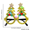 Christmas gold sequin Christmas tree glasses frame with colorful LED lights decoration - Christmas Tree Gold Glasses (With Light)