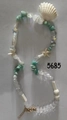 Green stone and pearl seaside necklace with starfish and shell pendant in gold finish - KC Gold Green (5685)