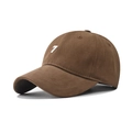 Berretto da baseball in cotone marrone scuro con ricamo numero 7 e visiera curva - Regolabile / caffè