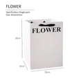White gift bag with FLOWER text, black ribbon handles, and clear window, size 35x25x25cm - Small FLOWER White 35*25*25