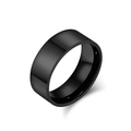 Klassieke 8mm zwarte spiegelgepolijste roestvrijstalen ring voor dames en heren - 8MM Zwart