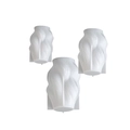 Three-piece set of white silicone molds with spiral wave patterns for DIY candles - Three-Piece Set / Translucent White