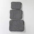 Set di 3 custodie per laptop in maglia a scacchi bianchi e neri con cerniera - 11" / Quadri Neri e Bianchi