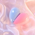 Pink and blue teardrop sponges in a heart-shaped case on luxurious silk background - Blueberry Heart/OPP Bag