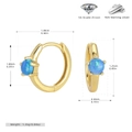 Dettaglio dei cerchi in argento S925 dorato con opale blu e pietre di zircone grado 5A - Argento 925 / Placcato Oro - Opale Artificiale Blu