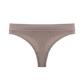 Women's ribbed cotton thong in light coffee pink for fitness and athletic wear - S / Chocolate