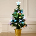 Mini fiber optic Christmas tree with colorful LED lights, star topper and gold base - 60CM Colorful Plum Blossom Tree Plug-in Gold Pot