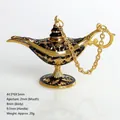 Vintage black and gold Aladdin lamp ornament with enamel finish and chain, 44.5x69.5mm - Small / Black