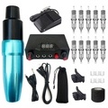 Detailed tattoo kit with blue rotary pen, digital power supply, foot pedal and accessories - Rocket II Blue