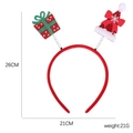 Christmas headband with sparkly red gift box and santa hat on springs for holiday party - Style J (Gift Box and Santa Hat)