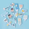 Light blue 10-piece graduation cake topper set with inspirational quotes for party decor - Pointy Card Lucky Koi 10 Sets