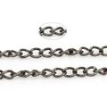 DIY metal chain accessory in gunmetal grey finish for jewelry making and earrings - 6x4mm (5 Meters/Roll) / Gunmetal