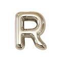 Pendentif lettre R en or champagne poli avec texture de ballon 3D pour colliers - Lettre R