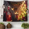 Festive Christmas tapestry with decorated tree and gifts for cozy wall decor - 90x60cm / SD257-Luxury Christmas Tree Gifts