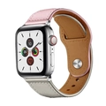 Two-tone leather magnetic strap in pink and grey for Apple Watch with silver buckle - 22mm / Pink White