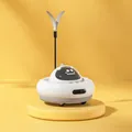 Jouet automatique gris pour chat avec plumes naturelles et câble de charge USB - Version Électrique Automatique (Sans Télécommande) / Blanc
