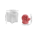 DIY knitted glove silicone candle mold with detailed cable texture and size dimensions - Mitten Silicone Mold / White
