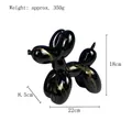 Artistic balloon dog sculpture in black with gold marble texture, 22cm resin animal decor - Black and Gold Marble Balloon Dog