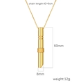 Polished 18K gold-plated stainless steel long cylindrical pendant necklace for women - Cylindrical Pendant (Gold MS-521)