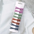 Set of 5 pairs of X-shaped matte candy color hair clips on white card packaging - Morandi Color X-Shape Hair Clips 10Pcs Set (D2)
