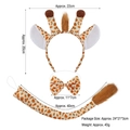 Plush giraffe costume set including patterned headband, bowtie, and long tail accessories - 3-Piece Set (Headband+Bowtie+Tail) / Yellow Giraffe