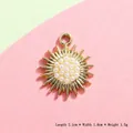 Gold-plated sun pendant charm with faux pearls for DIY necklaces and earrings - Gold Pearl Sun
