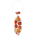 Adjustable Halloween dog tie featuring festive orange pumpkin patterns on white fabric - White Pumpkin (NT267-7)