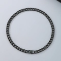 Gunmetal grey stainless steel curb chain necklace with a secure lobster clasp - Double Loop Buckle (9mm Width) / 45cm / Black