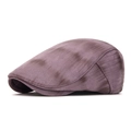 Purple and brown gradient newsboy cap in textured brushed fabric with a structured fit - Purple Tie-dye (Q-335)