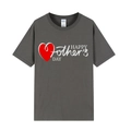 T-shirt fête des mères gris foncé avec coeur rouge et imprimé Happy Mother's Day - XS / Imprimé Cœur / Gris clair